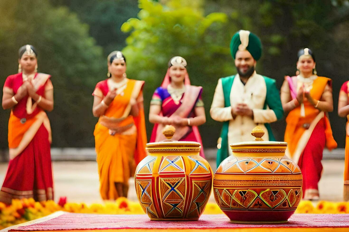 indisch Hochzeit Zeremonie im Jaipur. KI-generiert foto
