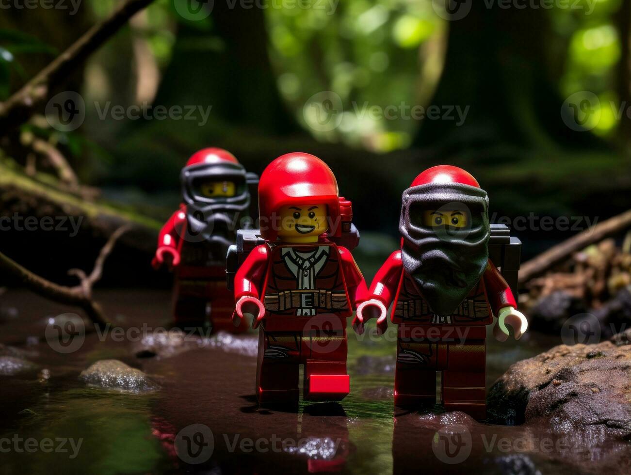 das Epos Suche von Lego Abenteurer ai generativ foto