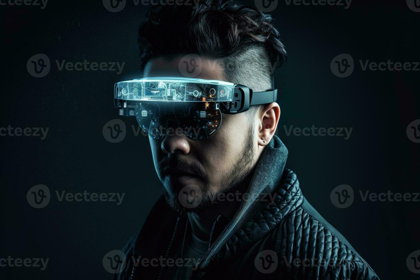 phygital Konzepte zusammengeführt zusammen, Astrologie zugegriffen und interpretiert durch erweitert Wirklichkeit Smartglasses oder kognitiv Schnittstellen. uralt Weisheit angepasst zum futuristisch Gedanken. generativ ai foto