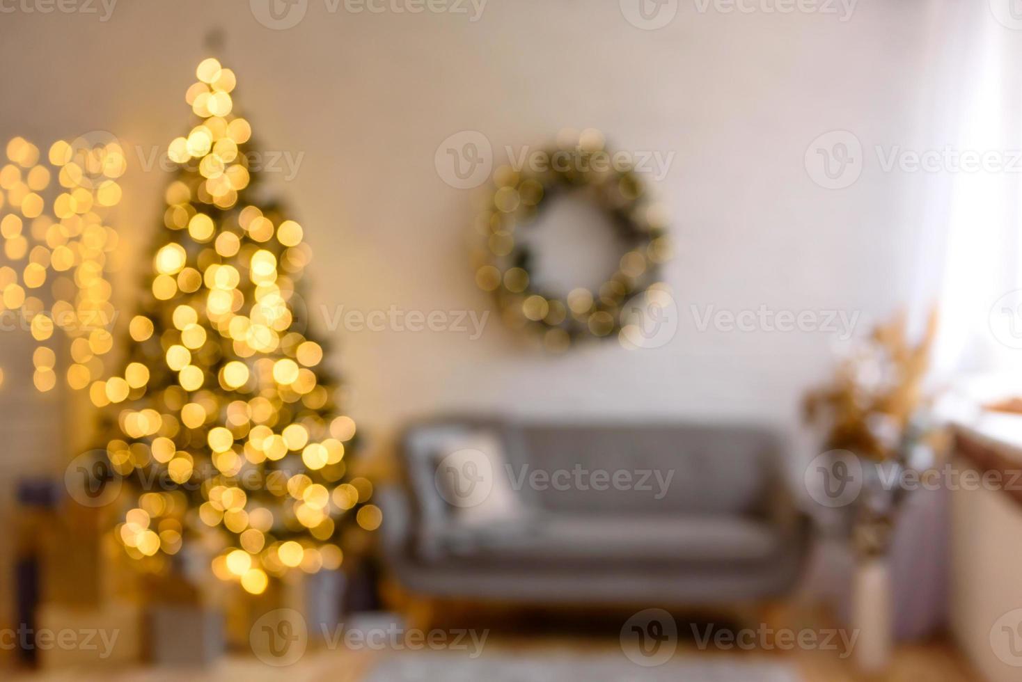 Weihnachten defocus festliches Design, defokussierte Girlandenlichter foto