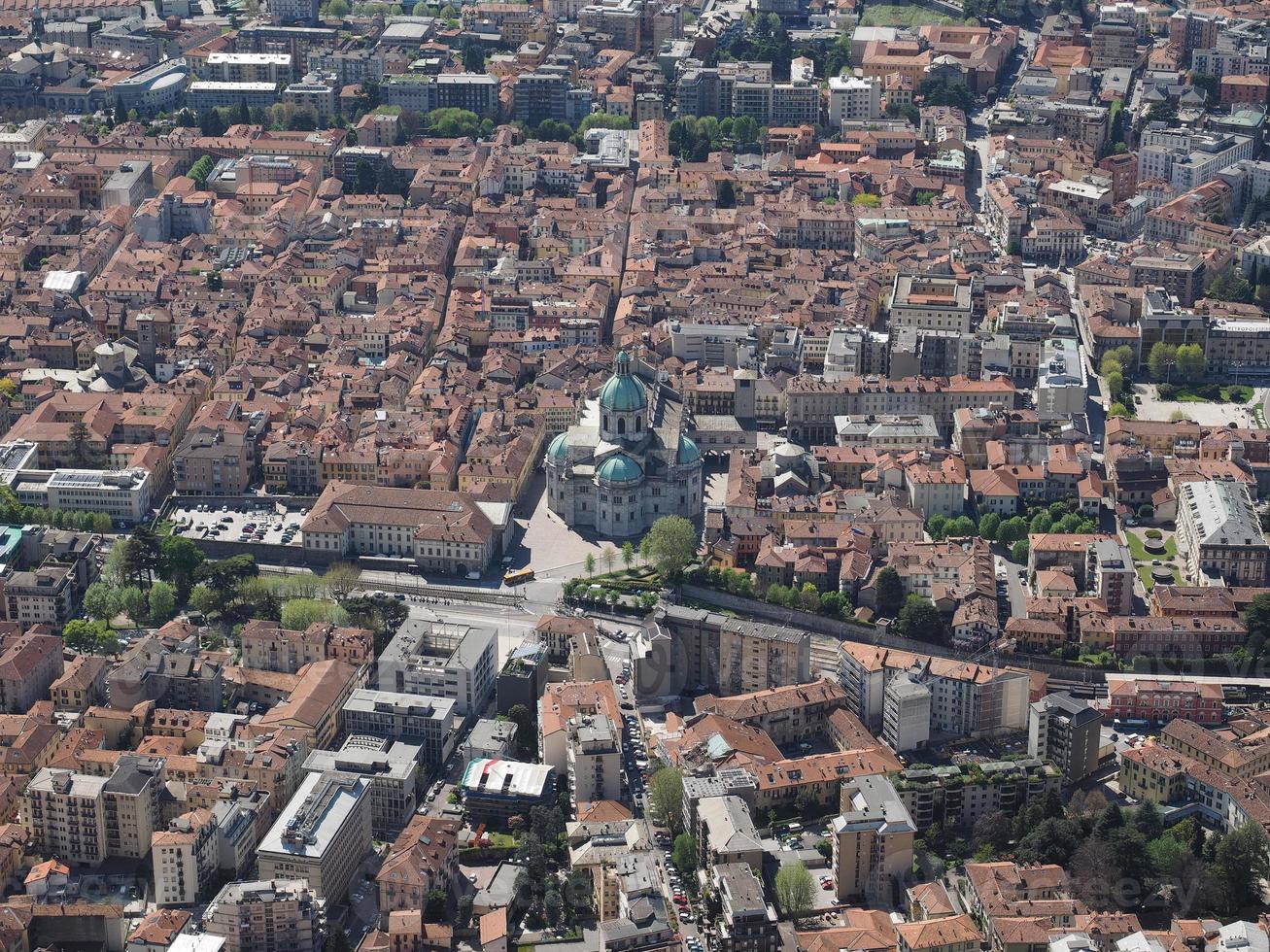 Luftaufnahme von Como, Italien foto