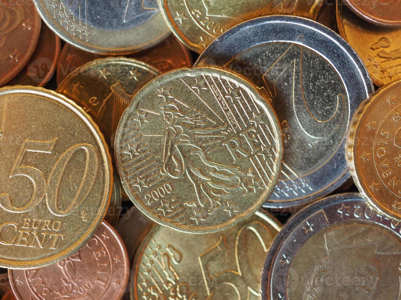 Euro-Münzen, Hintergrund der Europäischen Union foto