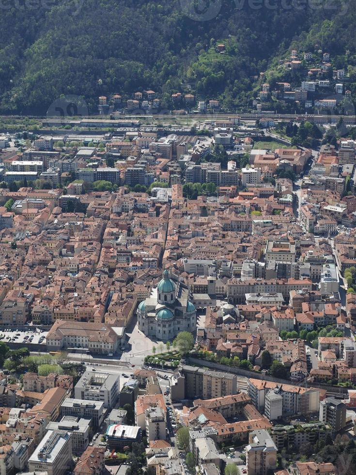 Luftaufnahme von Como, Italien foto