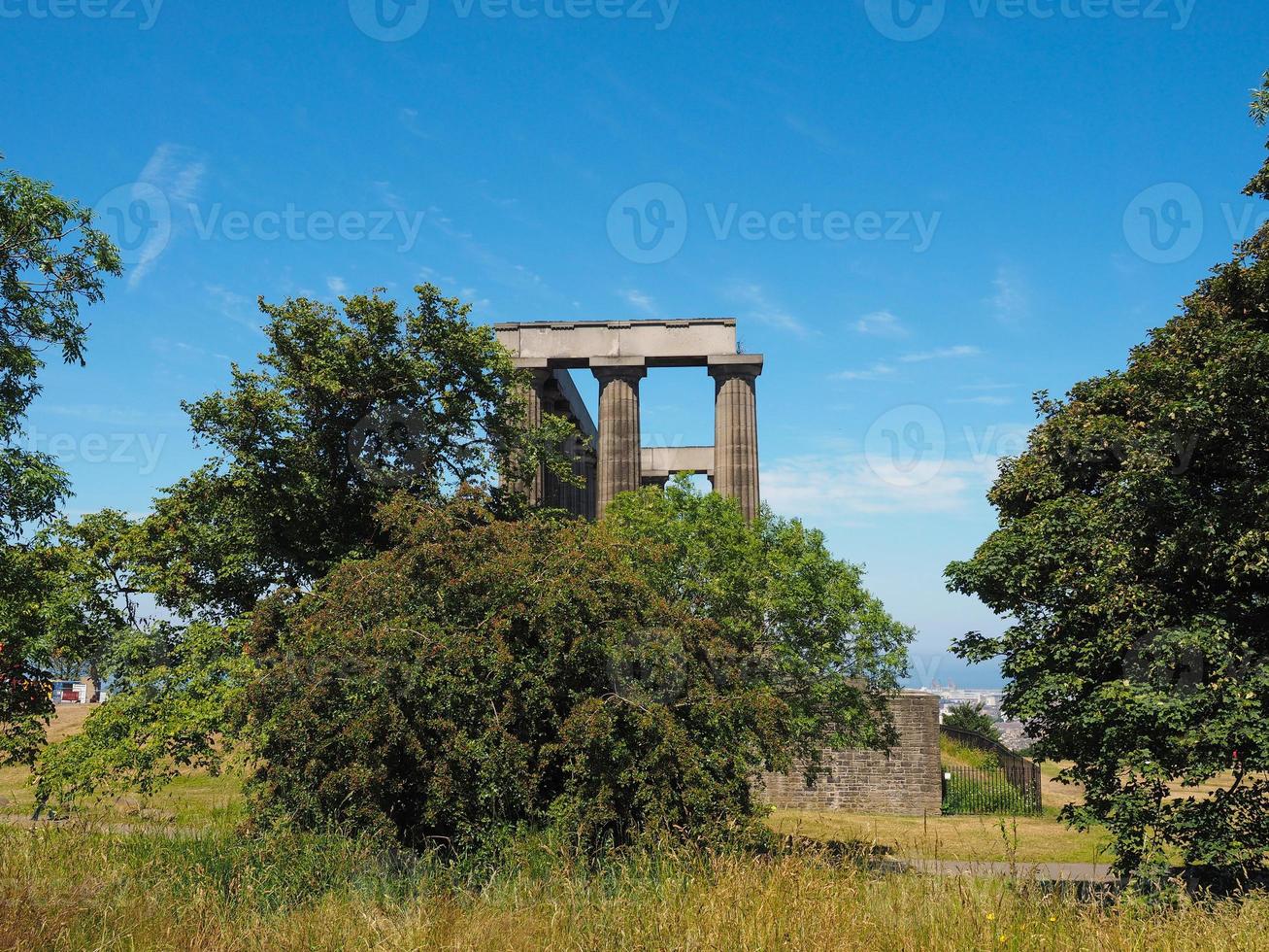 Nationaldenkmal auf dem Calton Hill in edinburgh foto