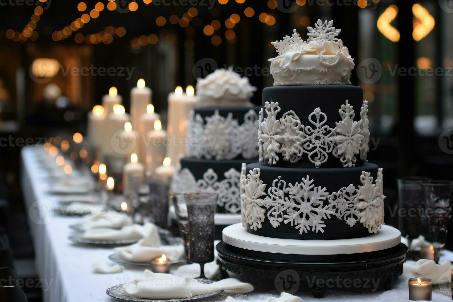 Winter Kuchen Wunderland schwarz Thema foto