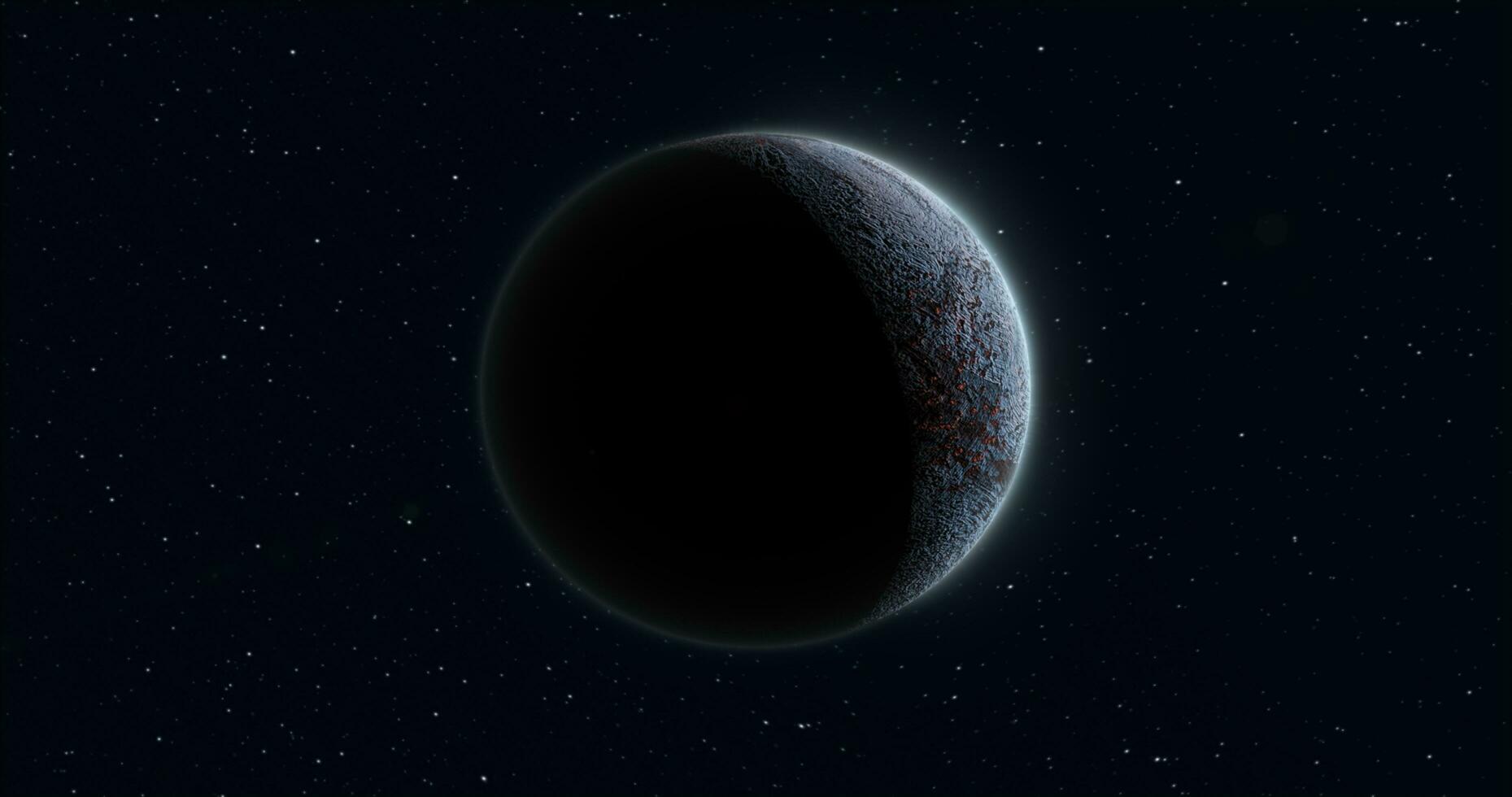 abstrakt realistisch futuristisch Planet runden Kugel gegen das Hintergrund von Sterne im Raum foto