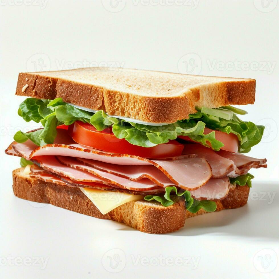 ai generiert Sandwich Foto im Weiß isoliert Hintergrund