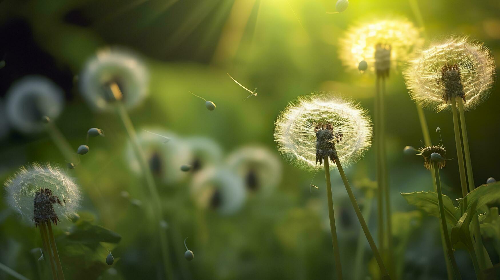 das Grün Frühling Morgen. generativ ai foto