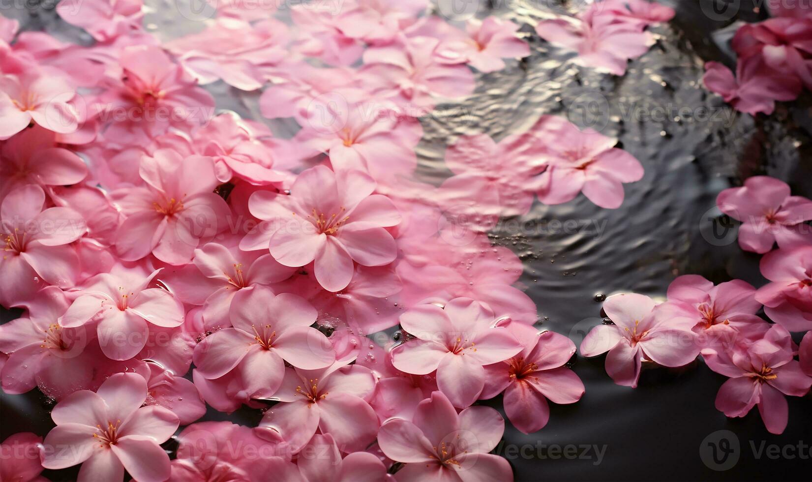 ein von oben nach unten Aussicht Erfassen das faszinierend Wellen und Bewegungen von rosa getönt Wasser. ai generiert foto