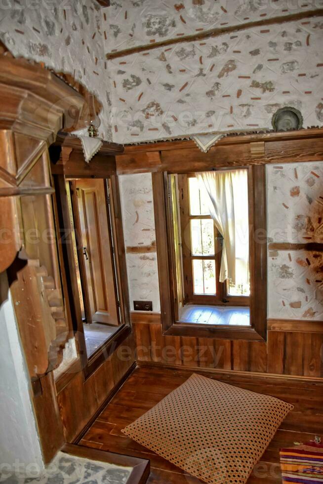 Original Jahrgang Antiquität Innere von ein Türkisch Haus foto