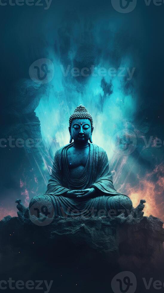 Gott Buddha Handy, Mobiltelefon Tapete.ai generativ foto