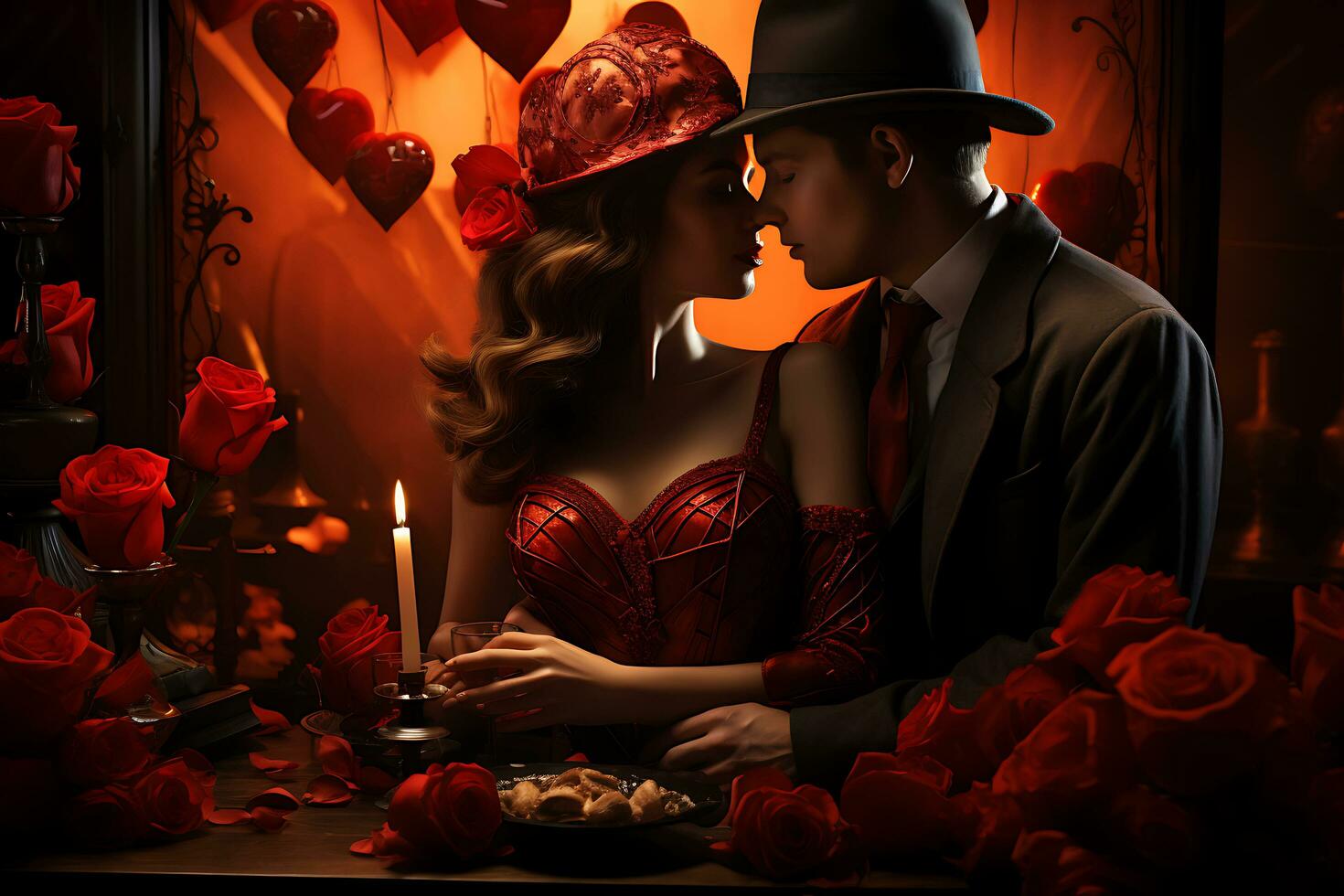 feiern Valentinstag Glückseligkeit mit endlos Romantik, Freude, und Zuneigung. ai generativ foto
