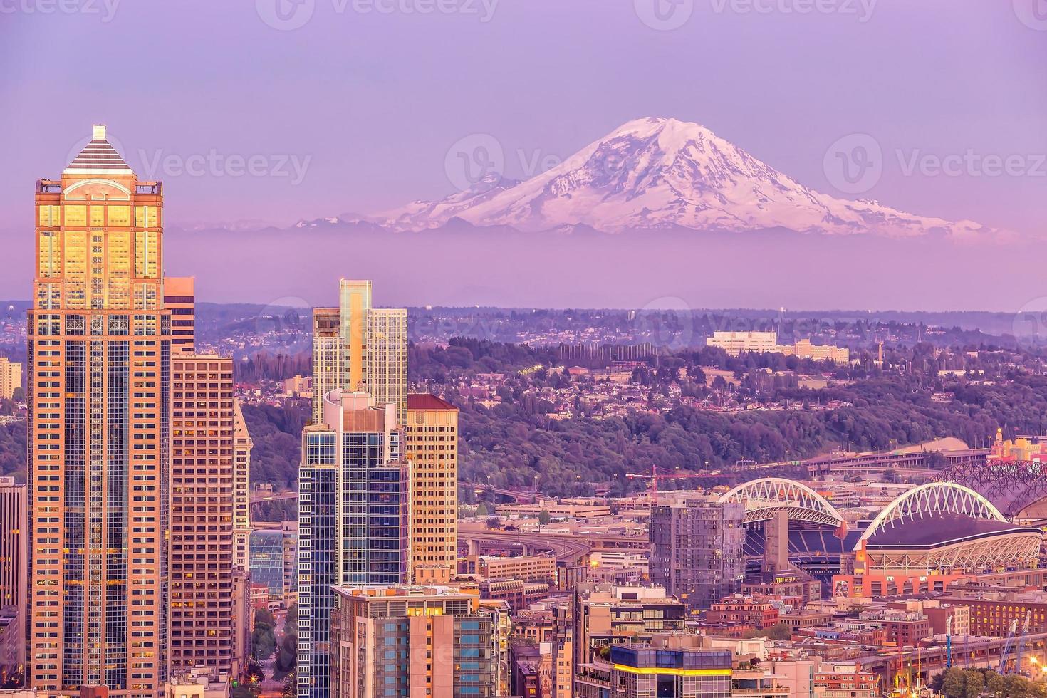 Seattle City Downtown Skyline Stadtbild in Washington State, USA foto