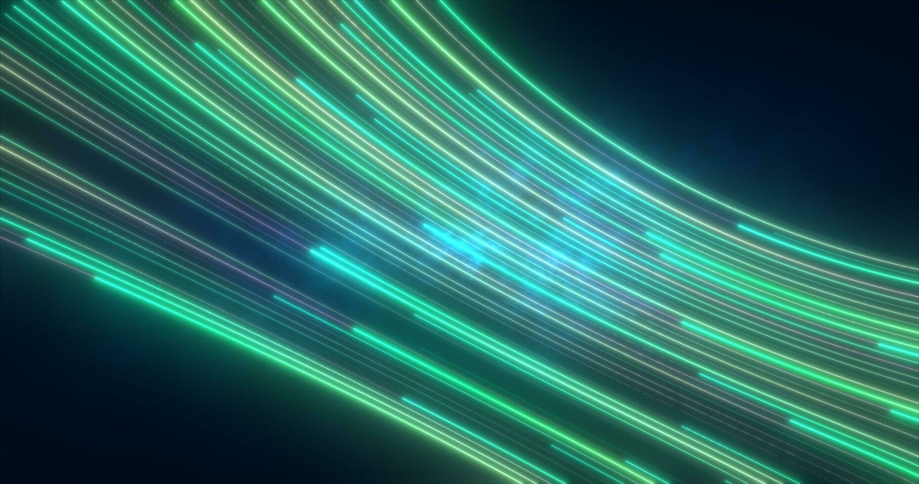 abstrakt hell Grün glühend fliegend Wellen von verdrehte Linien Energie magisch Hintergrund foto