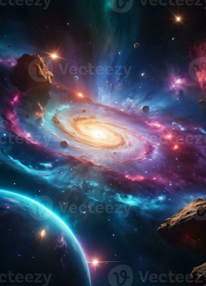 Galaxis Raum Nebel Hintergrund Hintergrund ai generativ foto