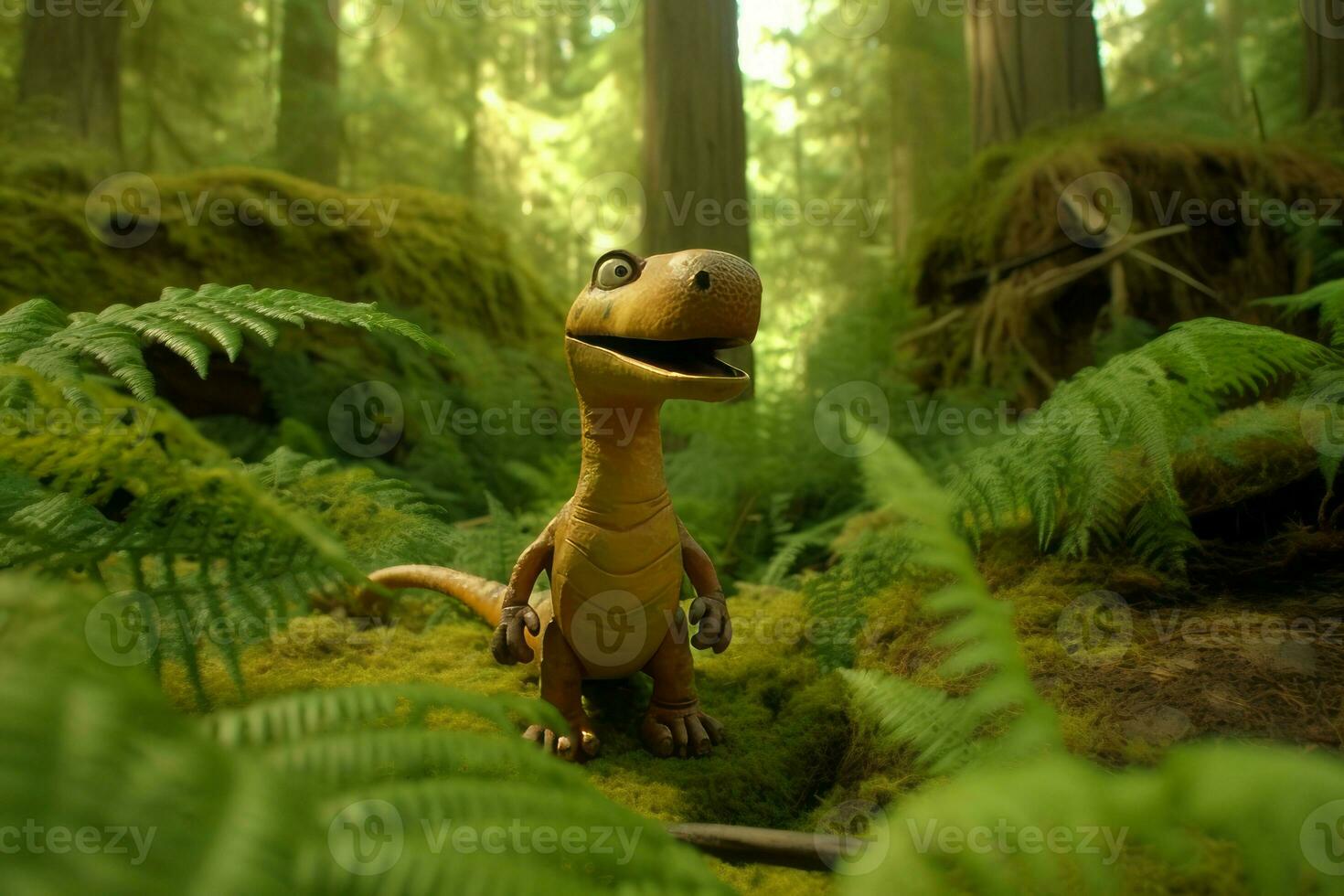 Dinosaurier Urwald klein Tier. generieren ai foto