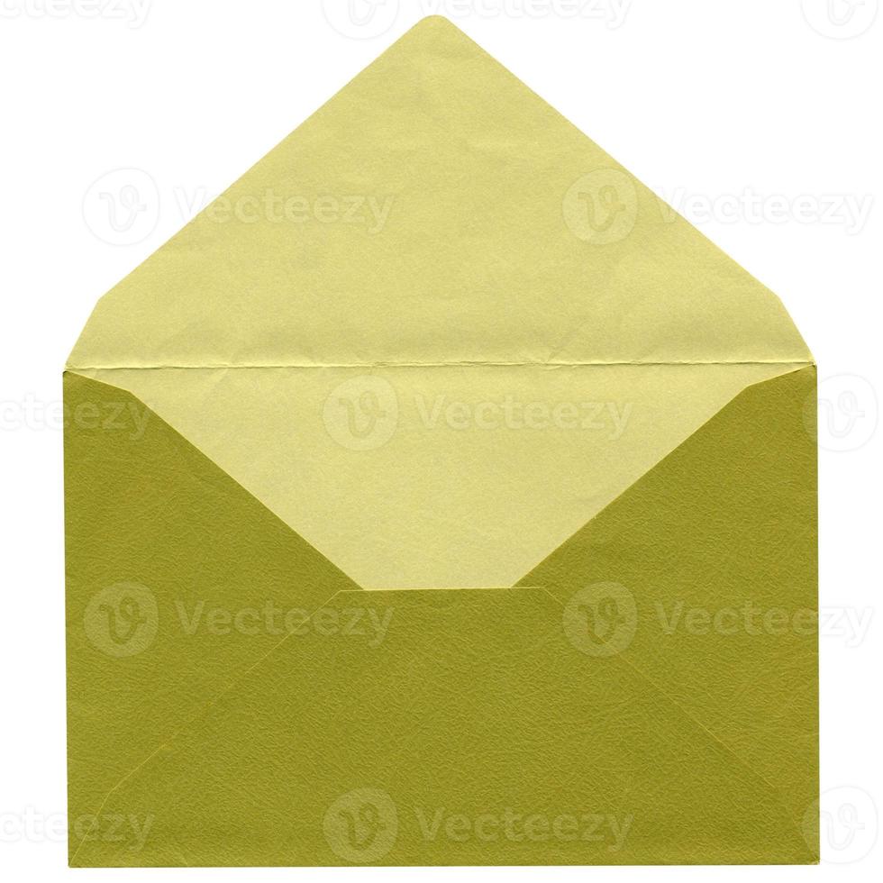 grüner Umschlag isoliert foto