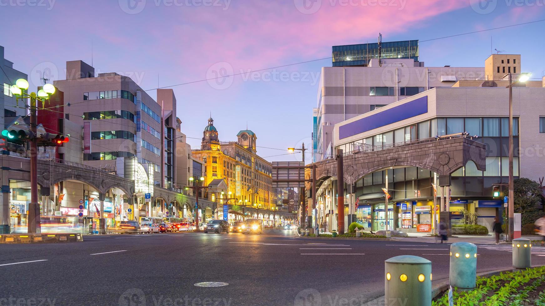 Innenstadtzentrum von Kagoshima, Stadtbild in Kyushu, Japan foto