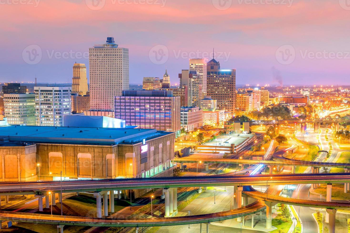 Luftaufnahme der Innenstadt von Memphis foto
