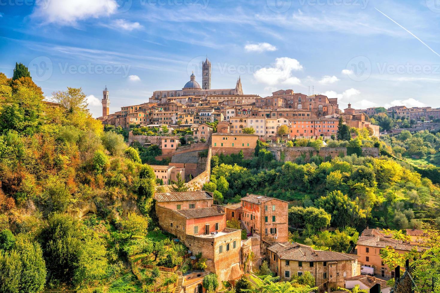 Innenstadt von Siena Skyline in Italien foto