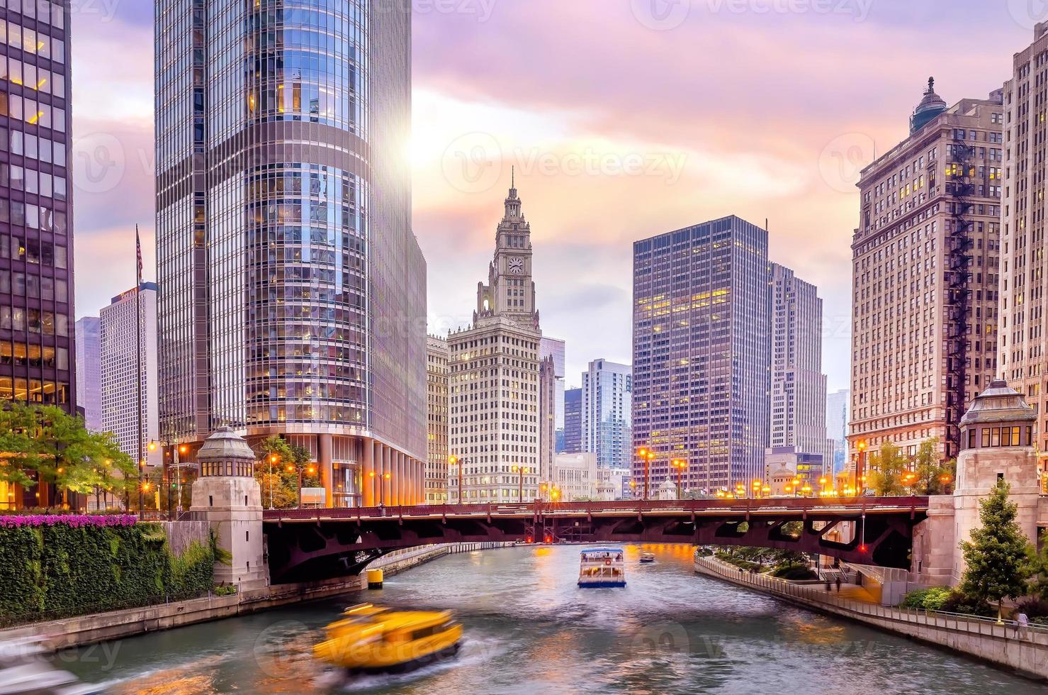 Skyline der Innenstadt von Chicago in den USA foto