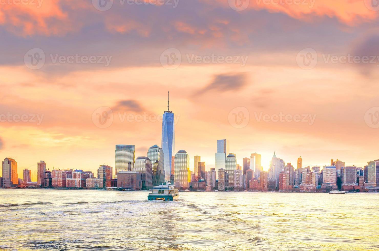 Skyline von Lower Manhattan von New York City vom Exchange Place foto