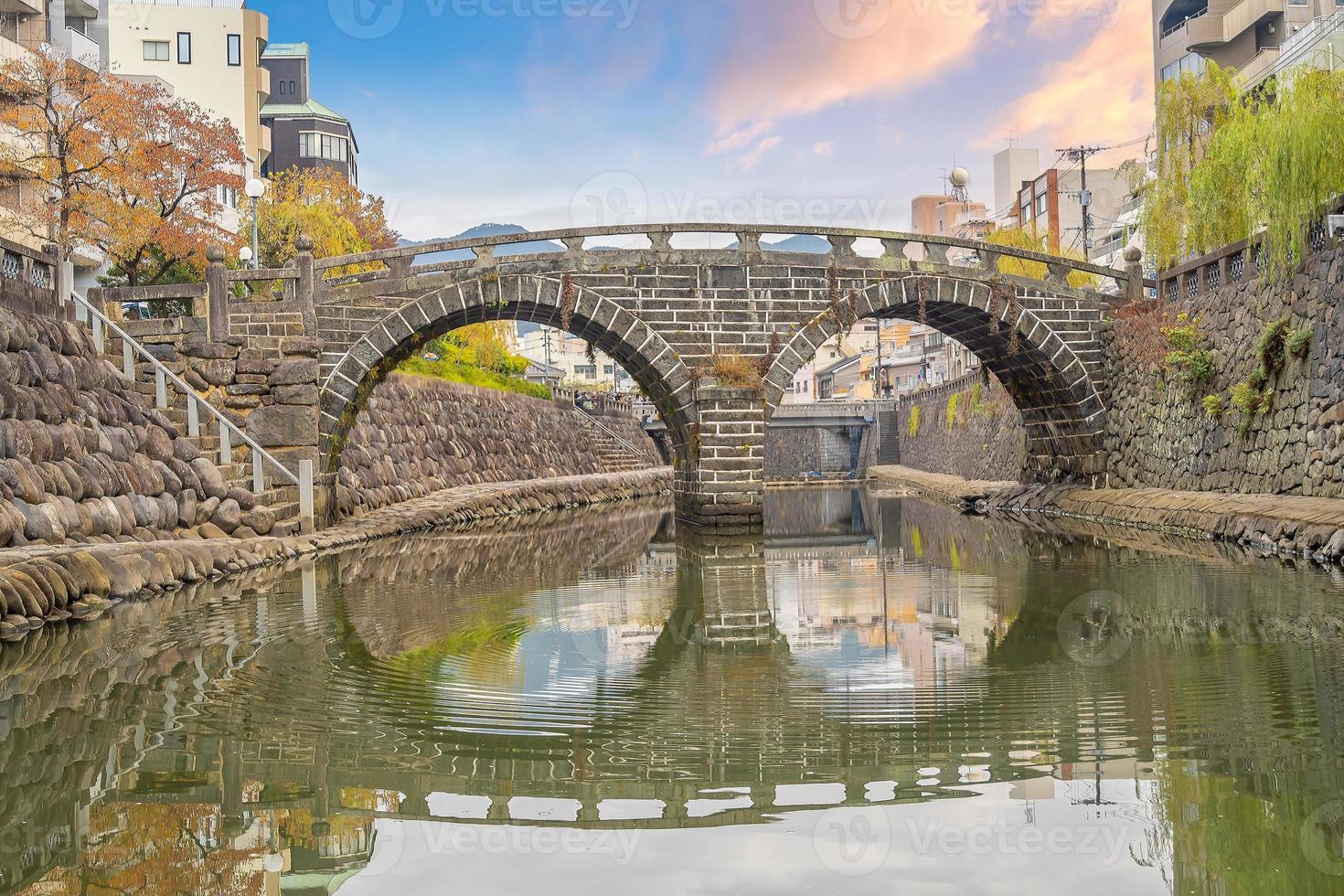 Megane Brille Brücke in Nagasaki, Kyushu Japan foto
