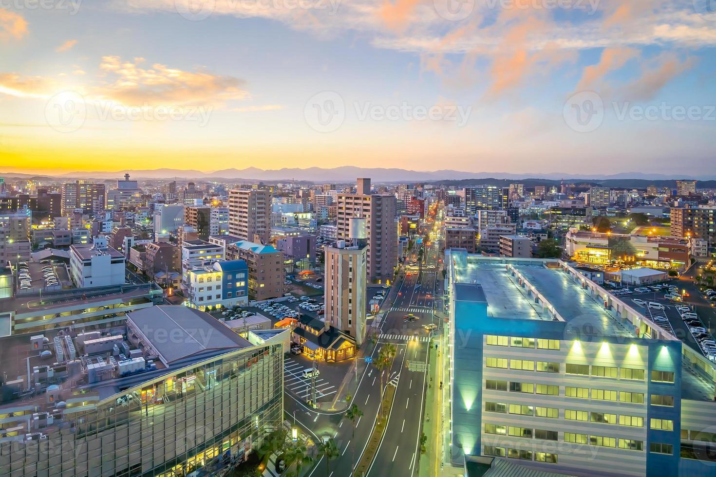 Miyazaki Stadt Innenstadt Skyline Stadtbild in Kyushu, Japan foto