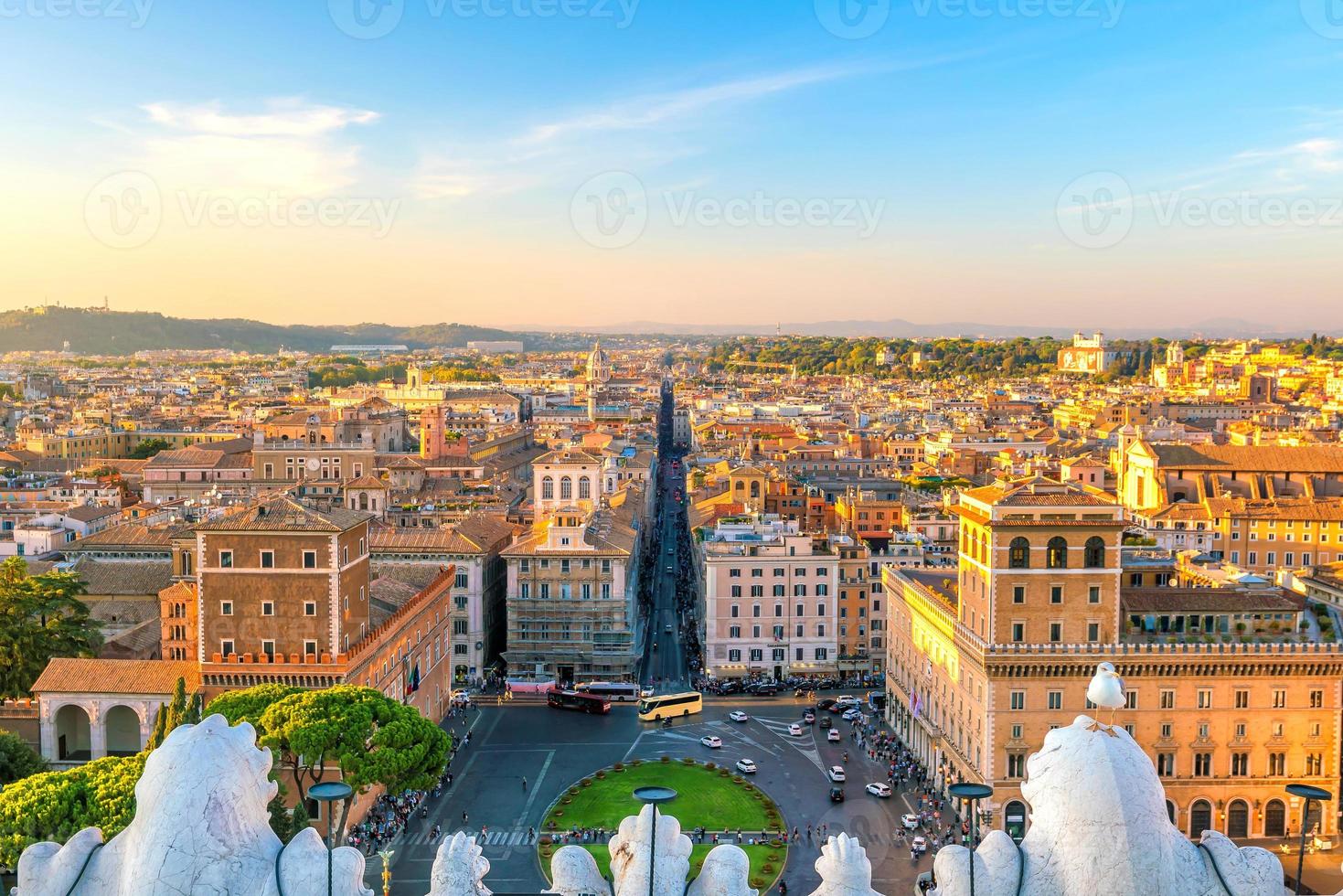 Draufsicht auf die Skyline von Rom vom Schloss Sant'angelo foto