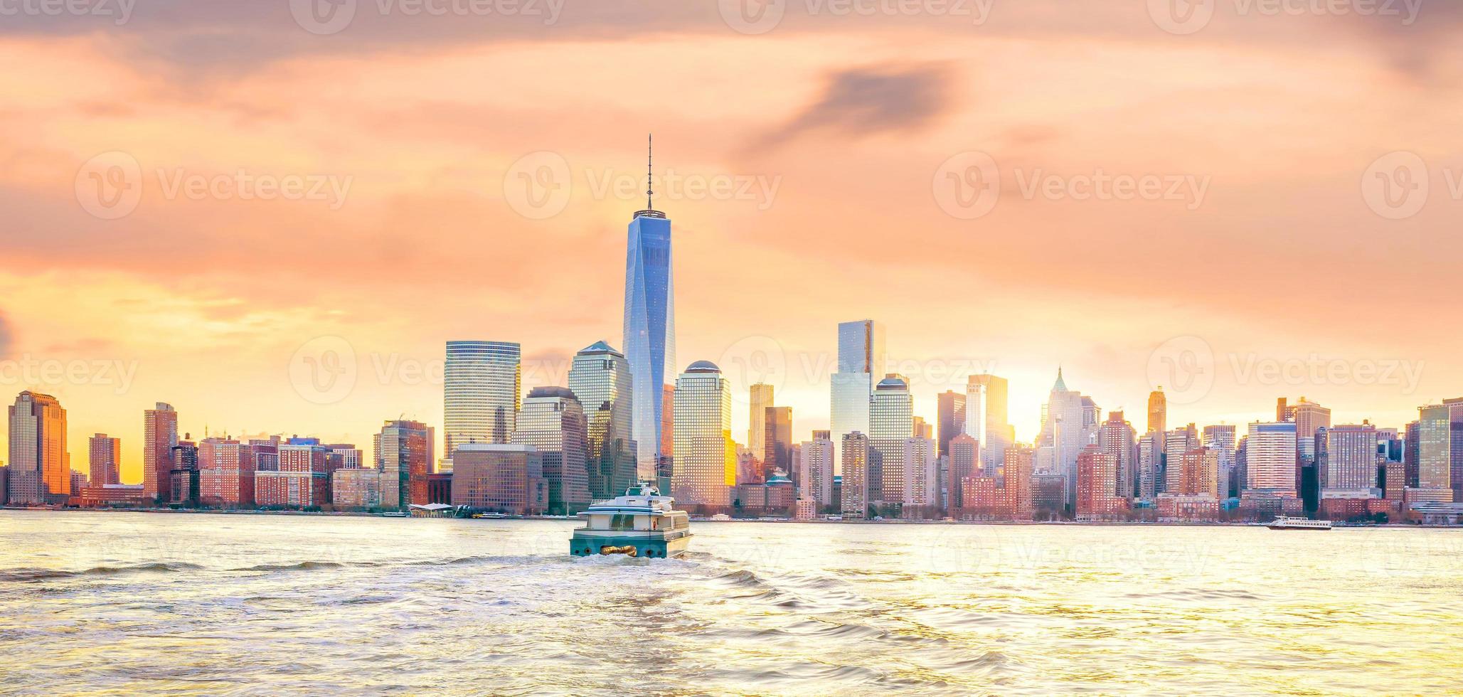 Skyline von Lower Manhattan von New York City vom Exchange Place foto