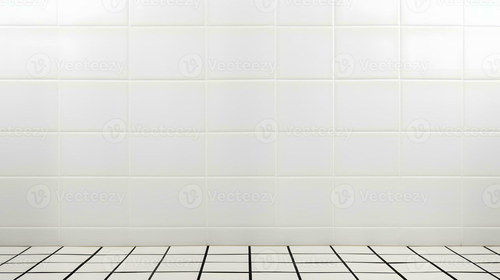 Weiß Fliese Mauer kariert Hintergrund Badezimmer Fußboden Textur. ai generiert foto