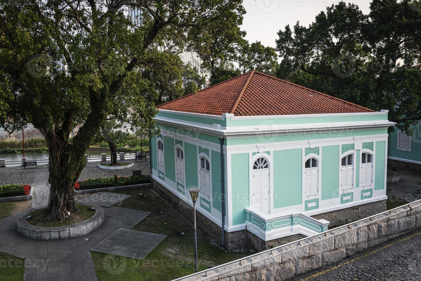 portugiesisches Kolonialerbe Wahrzeichen Gebäude in der Altstadt von Taipa von Macau China? foto