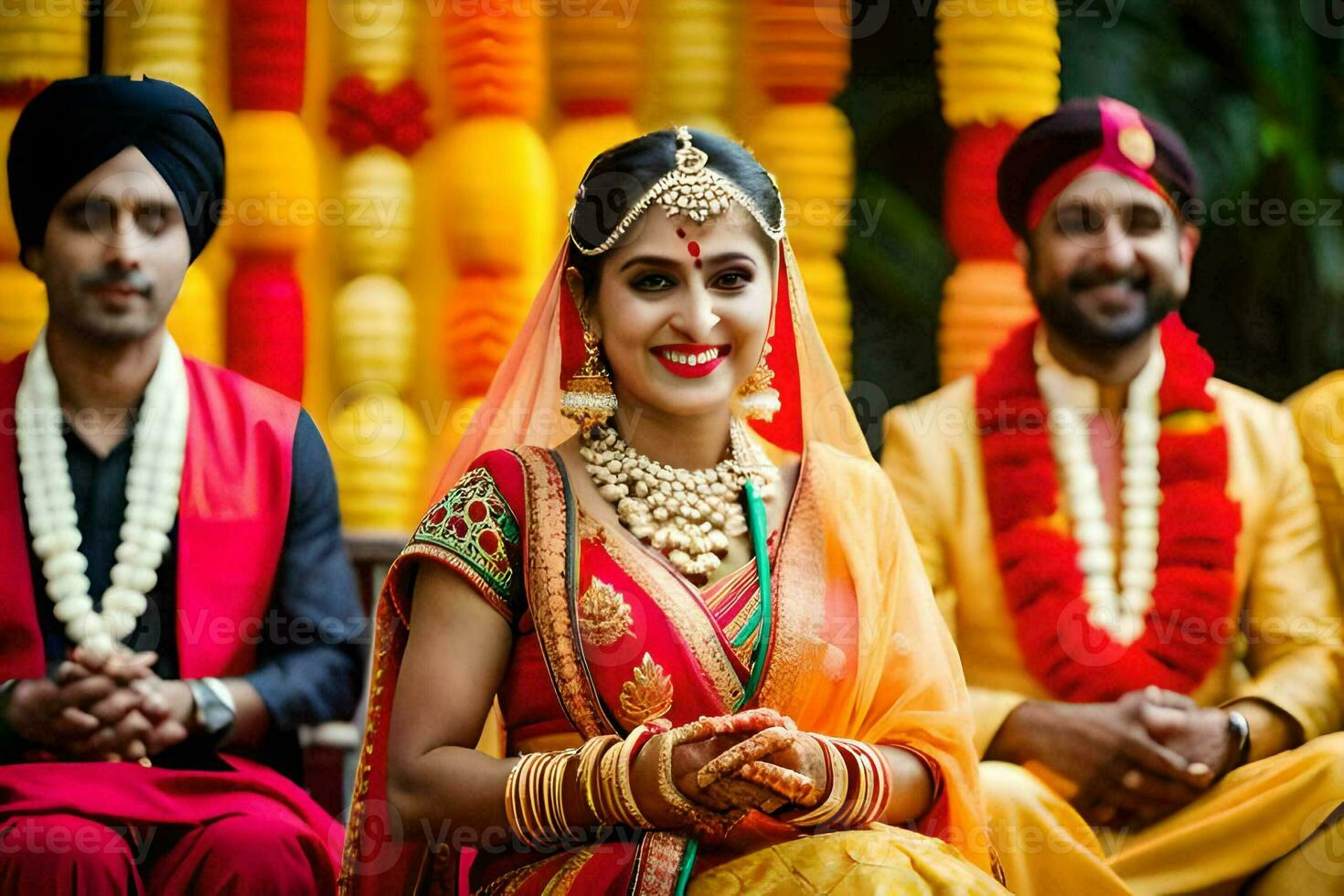 indisch Hochzeit im Mumbai. KI-generiert foto