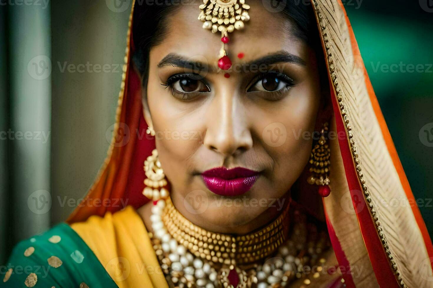 ein indisch Frau tragen traditionell Schmuck. KI-generiert foto