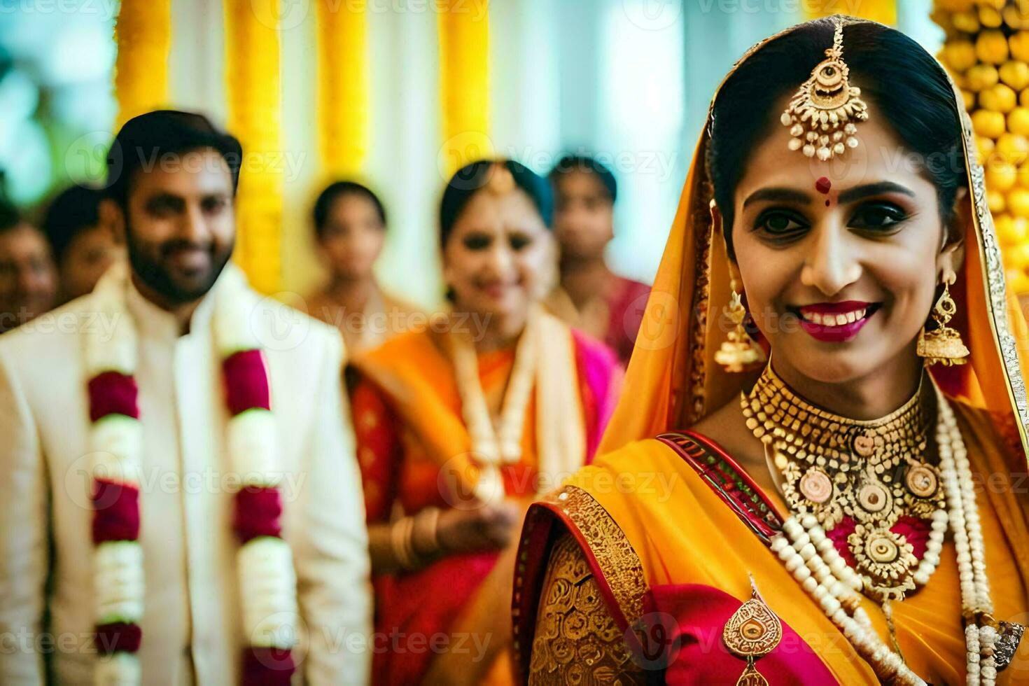 indisch Hochzeit im Bangalore. KI-generiert foto