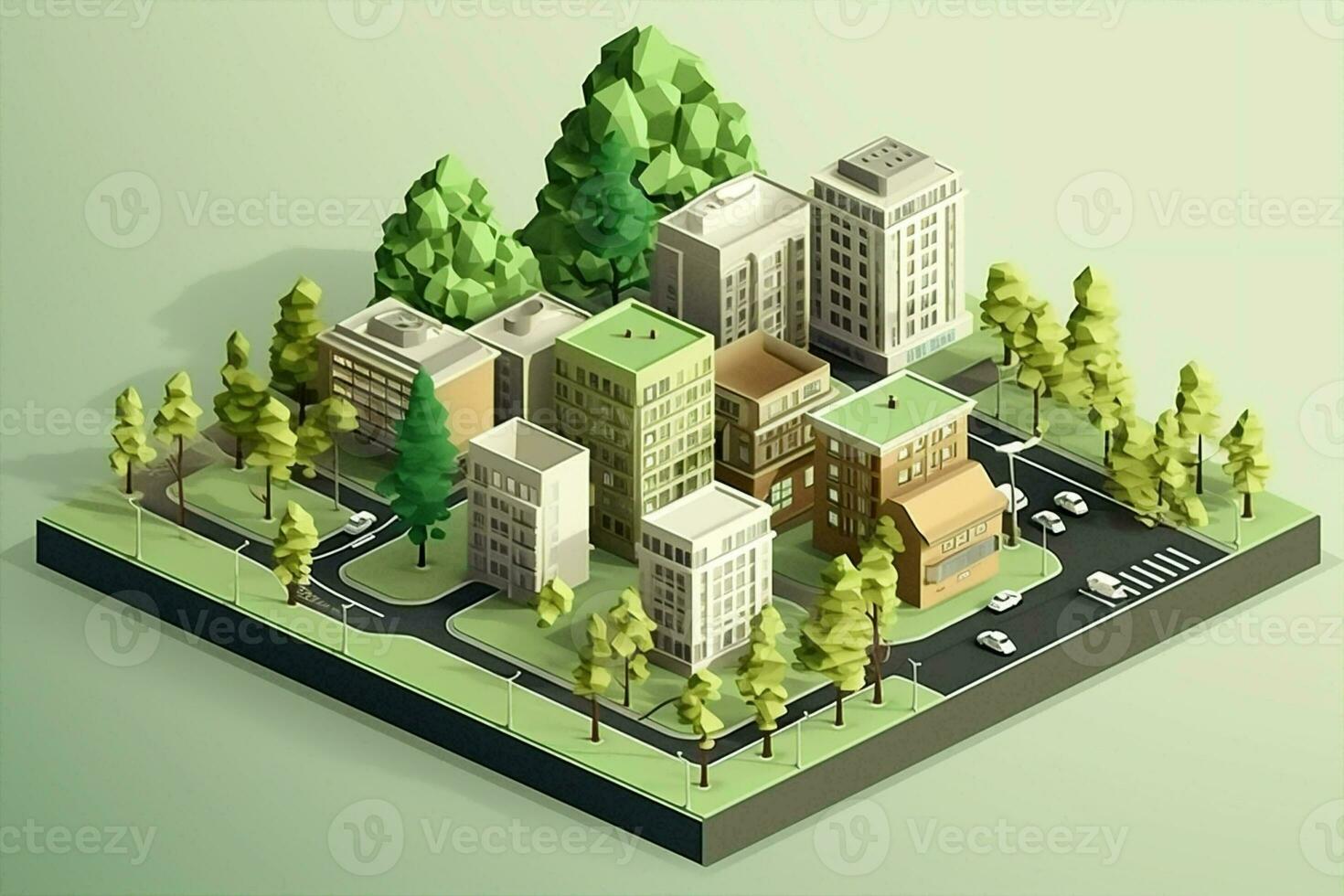 Infografik Park Baum Grün modern Stadt, Dorf Kartographie Wolkenkratzer Straße Stadt Illustration Wohn Gebäude die Architektur foto