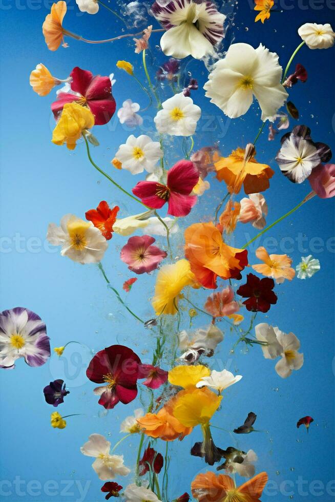 Himmel Hintergrund bunt Natur Blume Blatt Sonne Botanik Konzept lila blühen Schönheit Frühling Feld foto