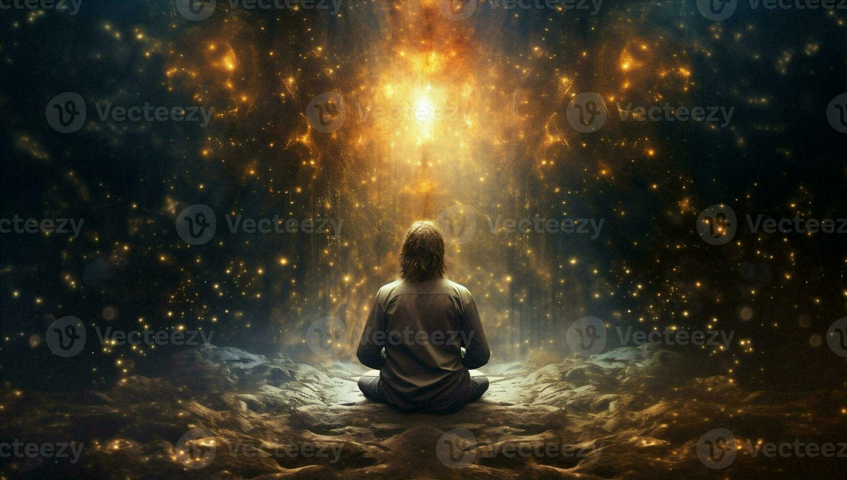 Spiritualität Energie Raum meditieren Zen Yoga Universum Lotus Star Silhouette foto