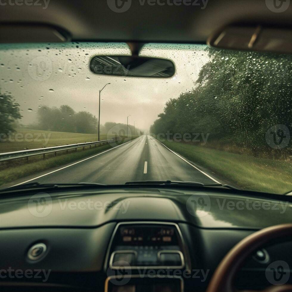 Autobahn Auto Straße der Verkehr Stadt Geschwindigkeit Bewegung Fahren Nacht Straße. generativ ai. foto