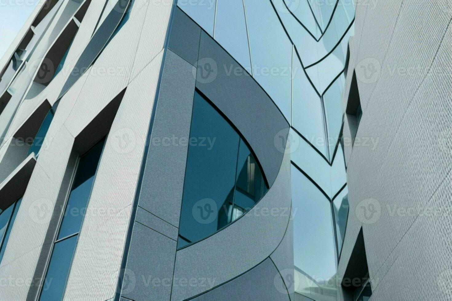 abstrakt architektonisch Detail von ein Büro Gebäude mit Glas Fassade. Hintergrund. ai generativ Profi Foto