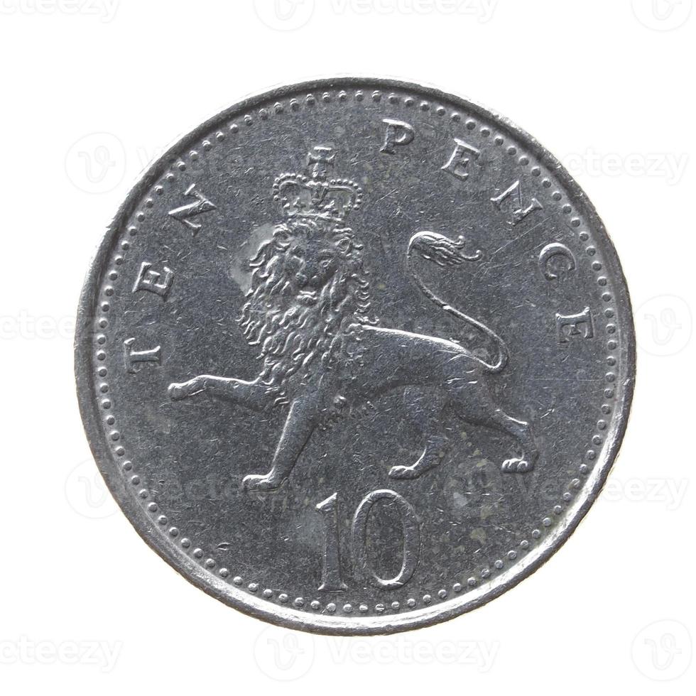 10-Pence-Münze, Großbritannien foto