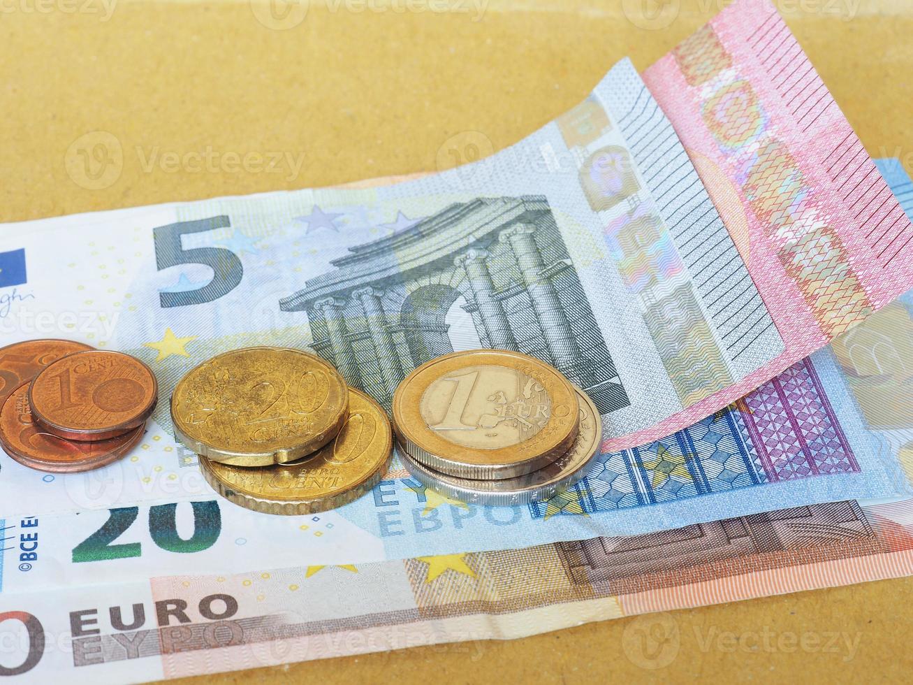 Euro-Münzen und -Banknoten foto