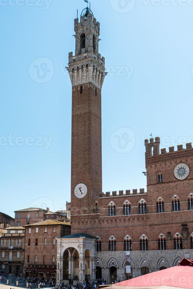 Siena-Platz von Campo und Torre del Eat Public Palace foto