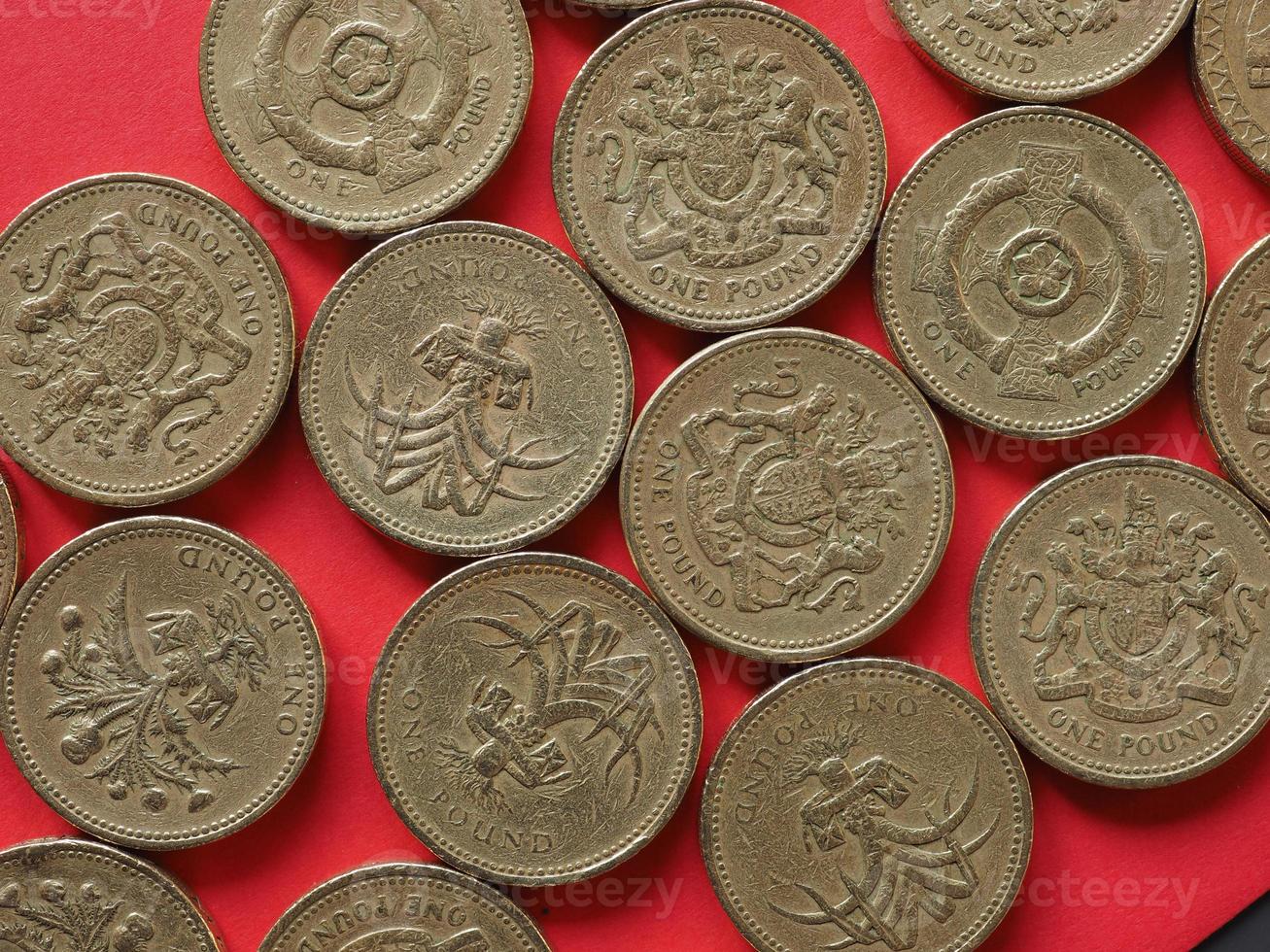 Ein-Pfund-Münzen, Großbritannien foto