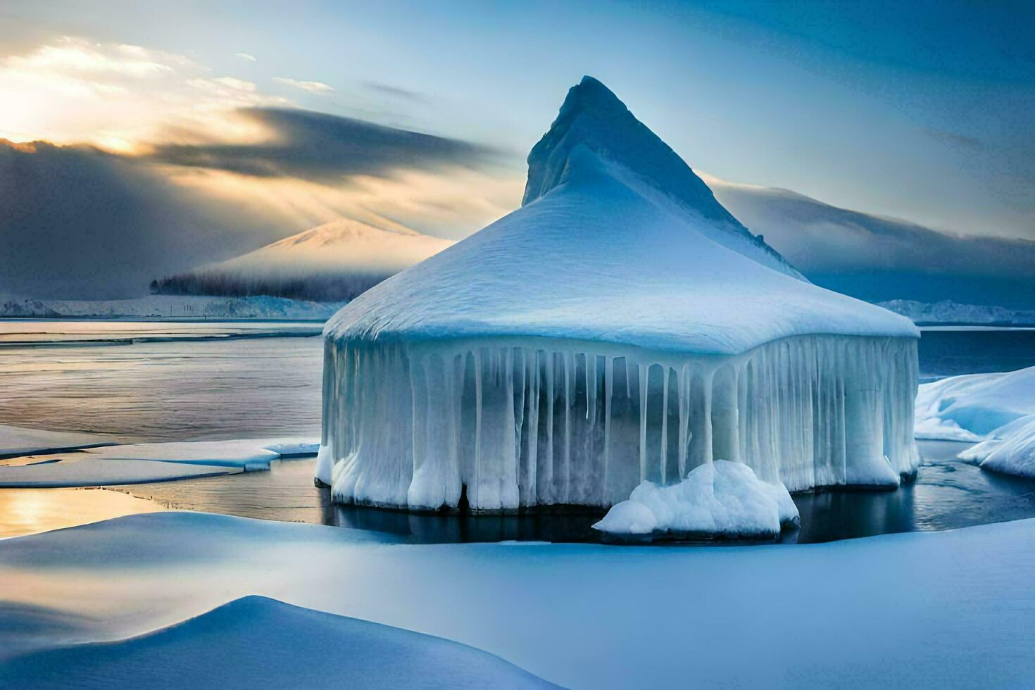 ein gefroren Iglu im das Arktis. KI-generiert foto