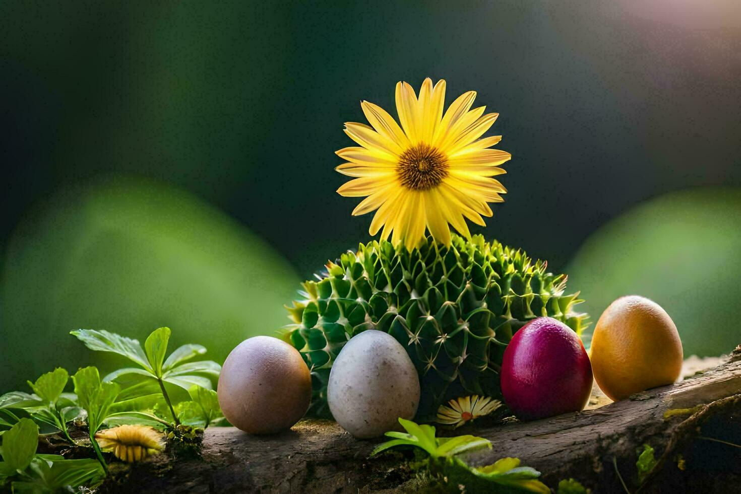 Ostern Eier im ein Kaktus. KI-generiert foto