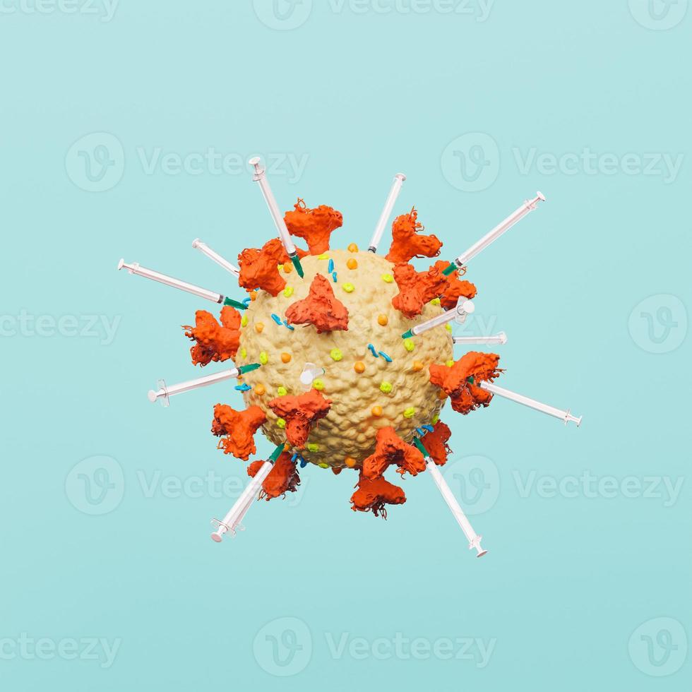 Spritzen in eine Viruszelle injiziert foto