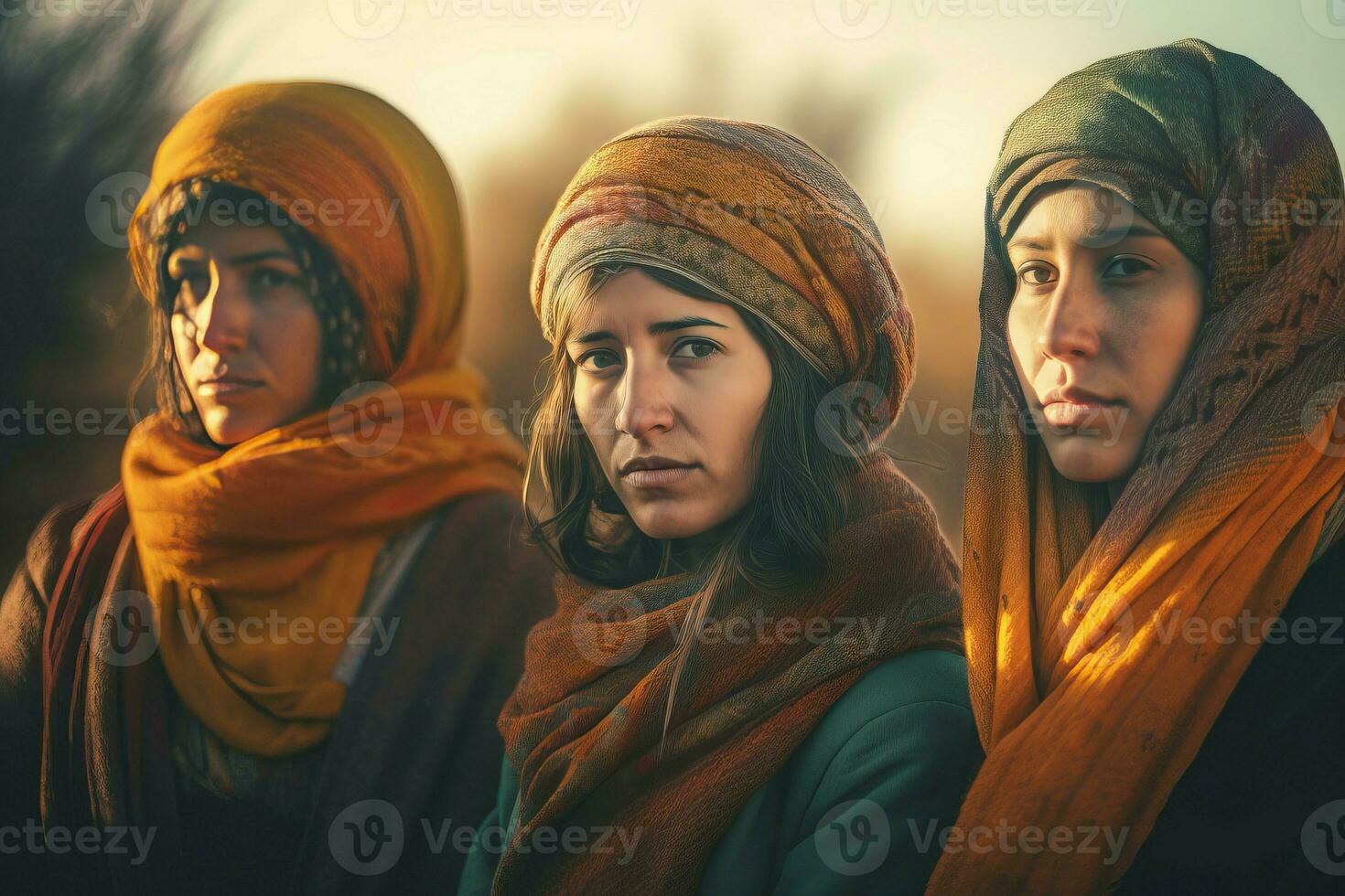 Berber Frauen auf Natur Hintergrund. generieren ai foto