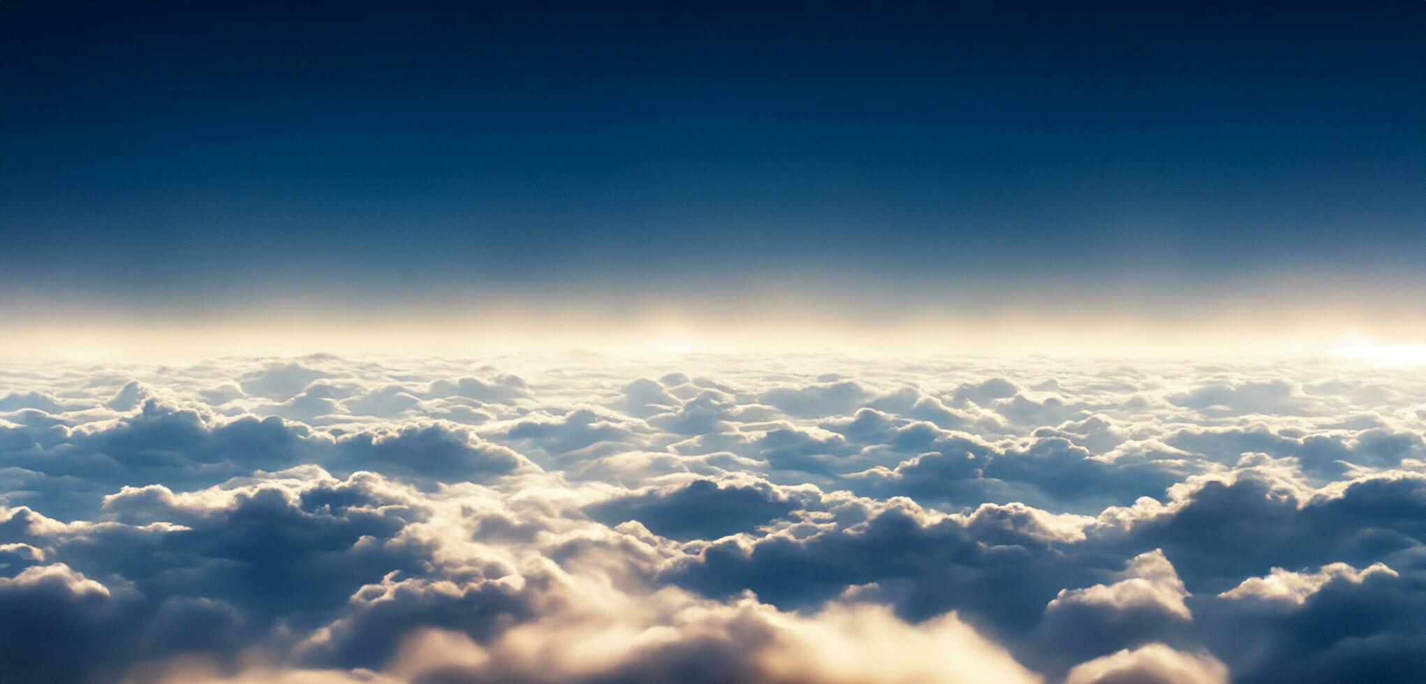 Wolken im das Himmel Troposphäre Mesosphäre Ionosphäre Exosphäre Ebenen von Höhe über Flugzeuge Himmel Atmosphäre Stratosphäre foto