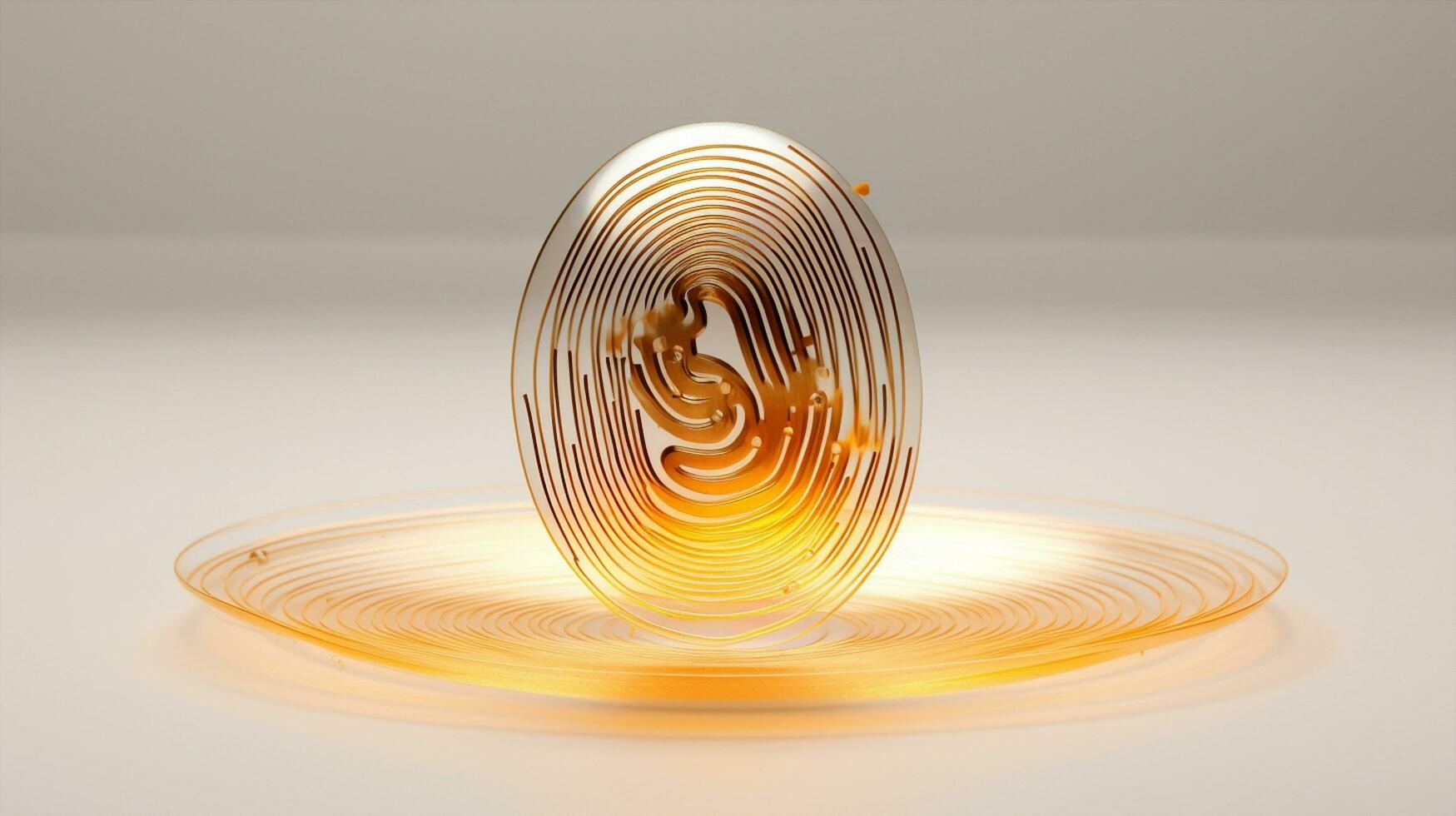 ai generiert Kugel Design Abstraktion runden Symbol Hintergrund hell Schönheit Kreis Bewegung dekorativ Metall scheinen Weiß isoliert Gelb glänzend Kunst Konzept Licht Ball Nahansicht Gold foto